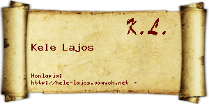 Kele Lajos névjegykártya